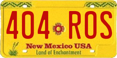 NM license plate 404ROS