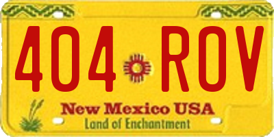 NM license plate 404ROV