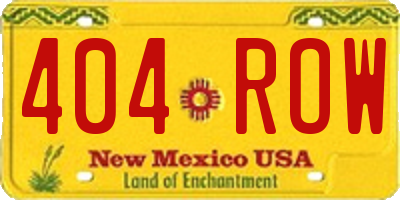 NM license plate 404ROW