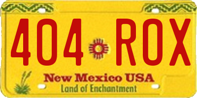 NM license plate 404ROX
