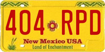 NM license plate 404RPD