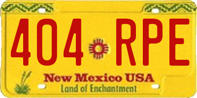 NM license plate 404RPE