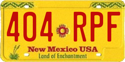 NM license plate 404RPF