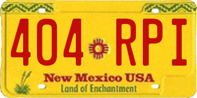 NM license plate 404RPI