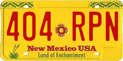 NM license plate 404RPN