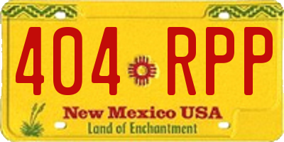 NM license plate 404RPP