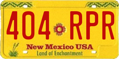 NM license plate 404RPR