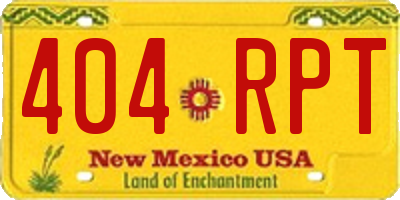 NM license plate 404RPT