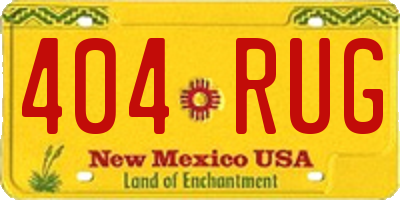 NM license plate 404RUG
