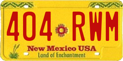 NM license plate 404RWM
