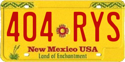 NM license plate 404RYS