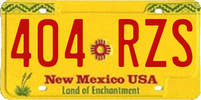 NM license plate 404RZS