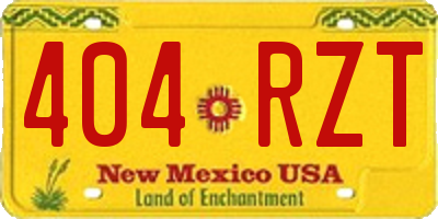 NM license plate 404RZT