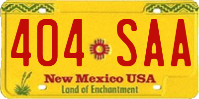 NM license plate 404SAA