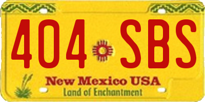 NM license plate 404SBS