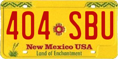 NM license plate 404SBU