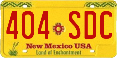 NM license plate 404SDC
