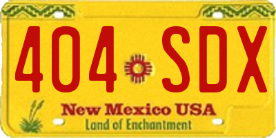 NM license plate 404SDX