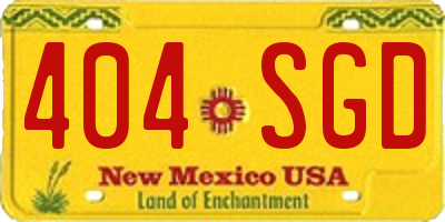 NM license plate 404SGD