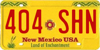NM license plate 404SHN