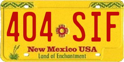 NM license plate 404SIF