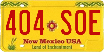 NM license plate 404SOE