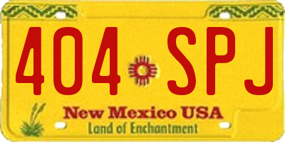 NM license plate 404SPJ
