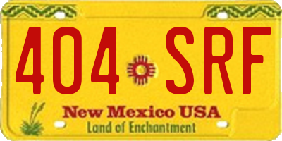 NM license plate 404SRF