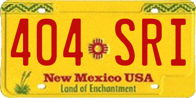 NM license plate 404SRI