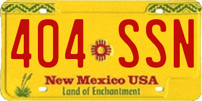 NM license plate 404SSN