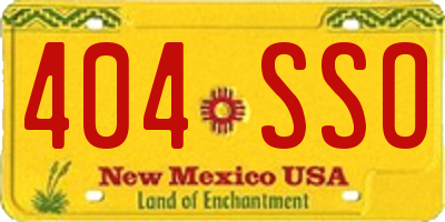 NM license plate 404SSO