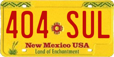 NM license plate 404SUL