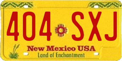 NM license plate 404SXJ