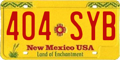 NM license plate 404SYB