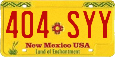 NM license plate 404SYY