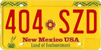 NM license plate 404SZD