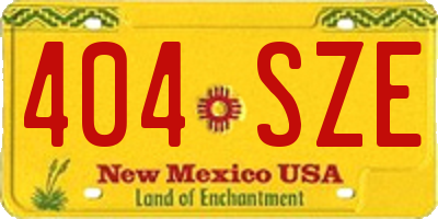 NM license plate 404SZE