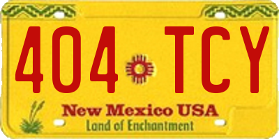 NM license plate 404TCY