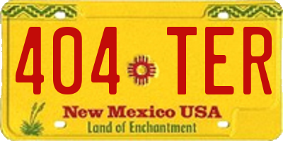 NM license plate 404TER