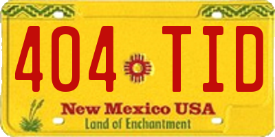NM license plate 404TID