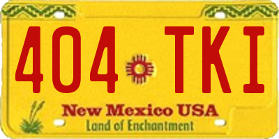 NM license plate 404TKI