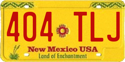 NM license plate 404TLJ