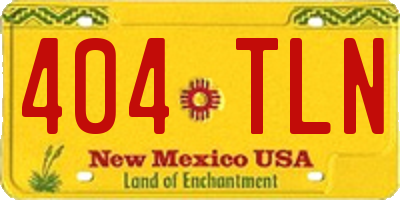 NM license plate 404TLN