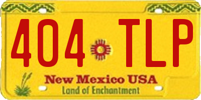 NM license plate 404TLP