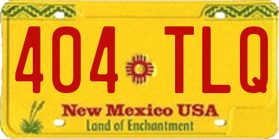 NM license plate 404TLQ