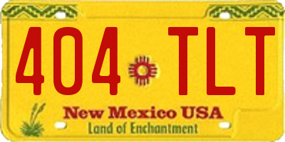 NM license plate 404TLT