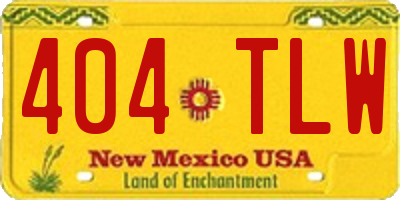 NM license plate 404TLW