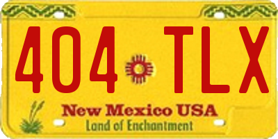 NM license plate 404TLX