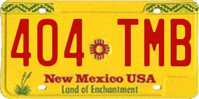 NM license plate 404TMB