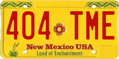 NM license plate 404TME